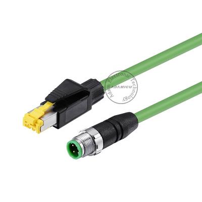 China m12 4pin automotive connector d-code industrial ethernet iec profinet cable cat6a standards factory customized for sale