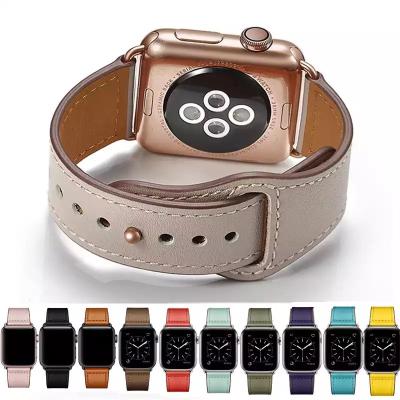 China Quick Water Resistant Leather Band For Apple Watch Series 6 Se 5 432 Straps For iwatch Classic Buckle Handmade Wrist Band 4 38 42 40 44 mm for sale