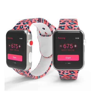 China Fanshion High Quality Silicone Color Printed Watch Band For Apple Watch for sale