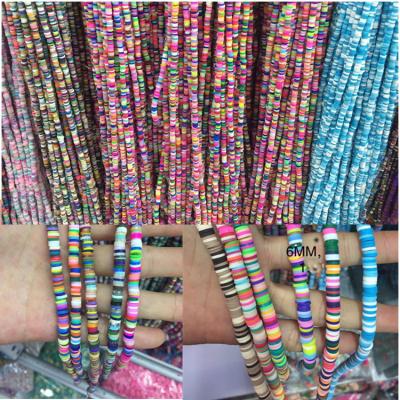 China Wholesale Classic Loose Disc Clay Beads, Multi Natural Colors Polymer Clay Soft Round Wheelshape Spacer For DIY Necklace Bracelet Making for sale