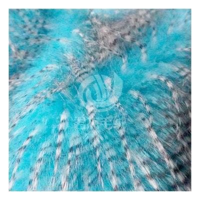 China Large Garment Jacquard Peacock Hair Fur Flame Retardant Hair Tip Shanghai Style Printing Suede Hai Artificial Blue Peacock Hair Tape Along for sale