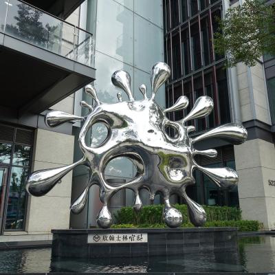 China Modern Unique Iconic Design Stainless Steel Water Drop Outdoor Sculpture for sale