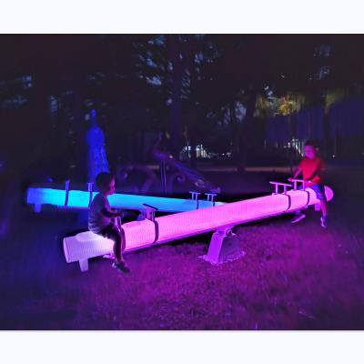 China Commercial Professional Custom Outdoor Playground Decoration LED Waterproof Plastic Park Use Seesaw for sale