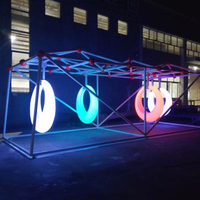 China Custom Acrylic Commercial Creative Outdoor Use Ornaments LED Interactive Circle Equipment for sale