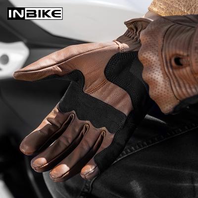 China Men Full Zipper Leather Touch Screen Finger Protection INBIKE Double Protector Motocross Racing Gloves IM805 for sale