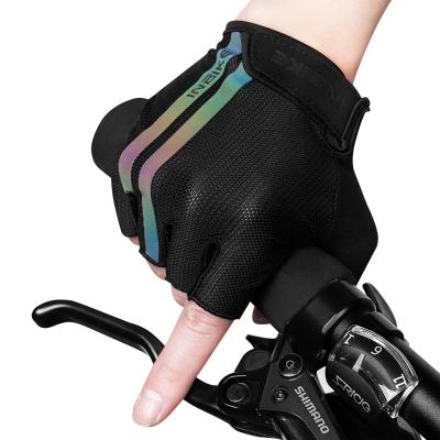 China Reflective Sports 5mm EVA Palm Pad Anti Slip Shock Absorption INBIKE Half Finger MTB Bike Recycling Riding Gloves MH519 for sale