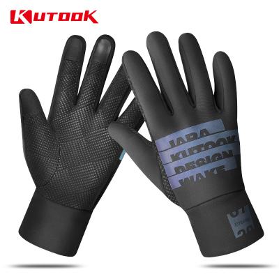 China KUTOOK Mens Fitness Gloves Hot Riding Recycling Gloves GR103 Silicone Anti Slip Touch Screen Reflective Fleece for sale