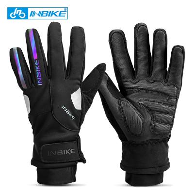 China INBIKE Men's Gymnasium Thick Gel Padded Thermal Thick Gel Padded Reflection Bike Cycling Cycling Riding Gloves MTB WF249 for sale