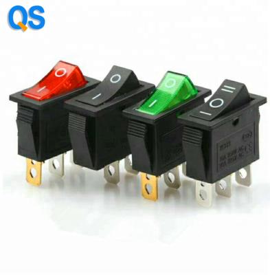 China Dual Color KCD3 On-Off Illuminated Rocker Switch T85 55 2pin /3 Pin 16A Rocker Switch for sale