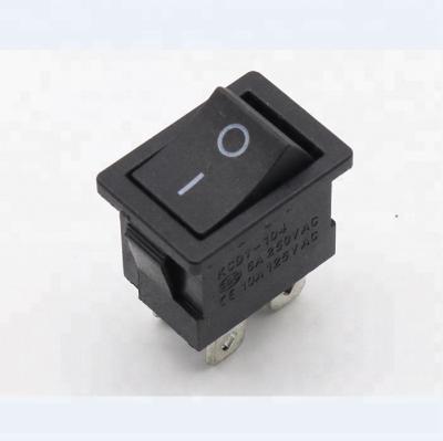 China 21x15mmFull Black Four Legs DPST KCD1 104 On And Off Rocker Switches for sale