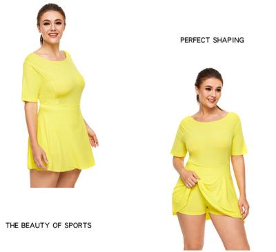 China Breathable custom made tennis skirt summer fitness exercise yoga wear gym gym workout clothes exercise plus-size sports dress lady for sale