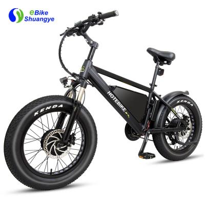 China Aluminum alloy motor double tire fat electric bike 48V 500W*2 A6AH20F lithium battery 26