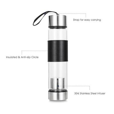 China Borosilicate Tea Bottle Sports Viable Wholesale Drinking Glass Water Bottle With Tea Infuser for sale