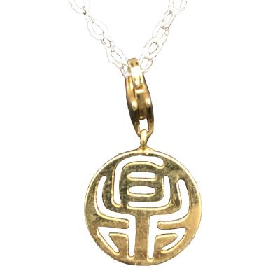 China Vintage Ladies Jewelry 14k High Gold Chinese Characters Can Be Customized Pendant Necklace for sale