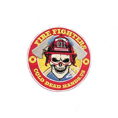 China Other Wholesale Custom China Embroidery Badges Skull Printed Logo Patches For Clothes for sale