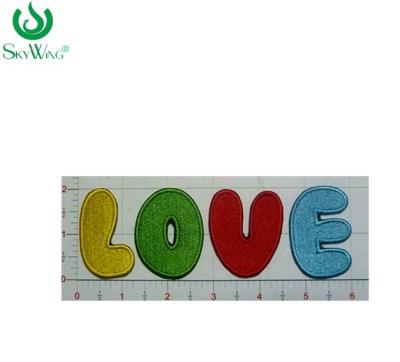 China popular design 3D LOVE letters embroidered patches for clothes for sale