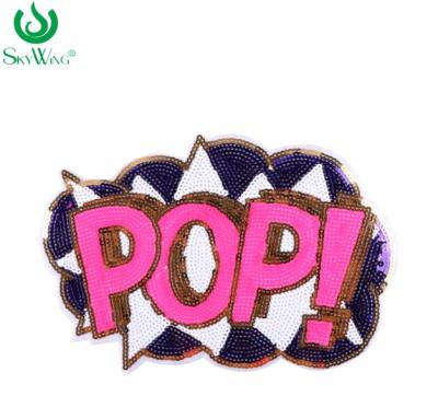 China Sustainable Apparel Custom Embroidery Patch Beads Sequin Patches for sale