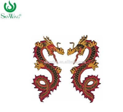 China 3D Felt Background Dragon Design Custom Embroidery Patches for sale