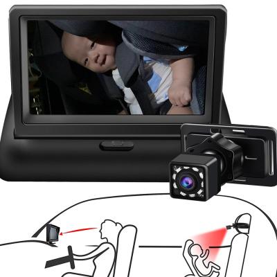 China Music Player Safe 4.3 Inch HD Car Seat Mirror Camera 1080P Baby Car Camera Monitor Baby Car Mirror for sale