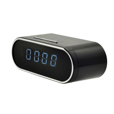 China Spy Camera Mini 1080P HD WIFI P2P Wireless Black IP Alarm Clock Camera With Night Vision for sale