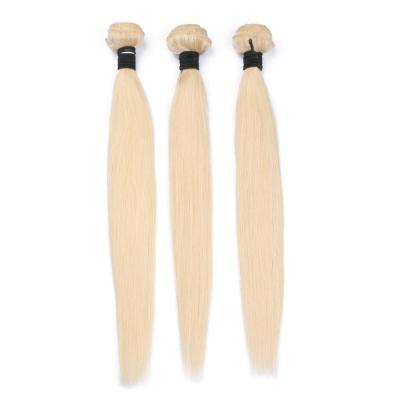 China Ishe CURLY STRAIGHT Human Cuticle Aligned Straight Virgin Hair 613 Blonde Color Bundle With Big Stock for sale