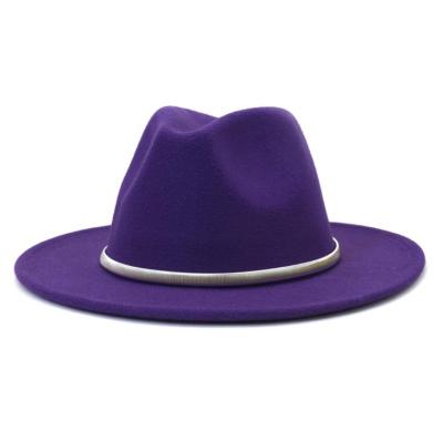 China British Edge Jazz Fedora Hats Fedora Flat Hat Wide 7cm Women Men Vintage Style Image New Arrivals 2022 for sale