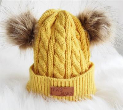 China Beanie Hat Breathable Good Quality Wool Baby Keep Warm Bucket Hat Baby Winter Warm Hat With Full Pomp for sale