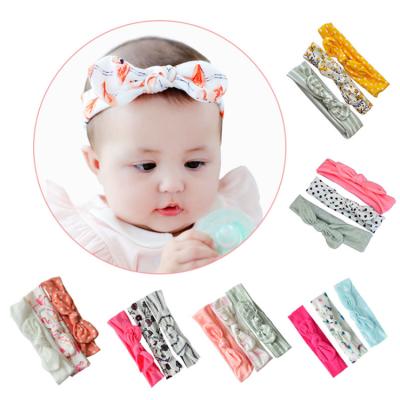 China Hair Accessories Baby Headband Baby Headband With Baby Hair Accessories Set Tie Bow Head With 3-Piece Set for sale