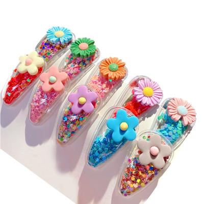 China Korean cute easy hairpin children's fashion fruit hair clips color quicksand hairpin for sale