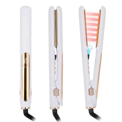 China Outdoor Professional Hair Straightener Infrared LCD Display Flat Irons Tourmaline Irons Ceramic Ionic Heating Hair Straightener for sale