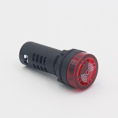 China 6V 12V 24V 48V 110V 220V Height AD16-22SM 22mm Long Red LED Indicator With Buzzer Buzzer 22mm for sale