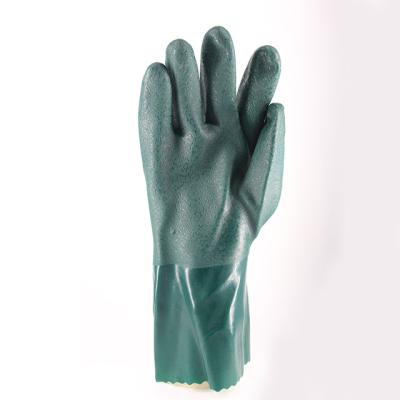 China PVC PVC Coated Industrial Rubber Gloves Chemical Resistant Working Gloves for sale