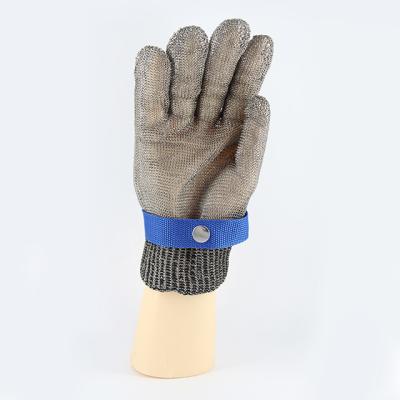 China Anti-cutting Stainless Steel Gloves Cut Resistant Steel Wire Mesh Working Knuckle Butcher Gloves in stock for sale