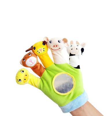 China Custom Plush Factory Cartoon Plush Hand Puppet Doll Girl Plush Baby Education Gift Baby Mirror Toy for sale