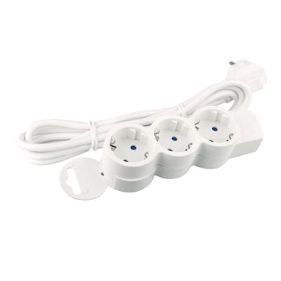 China With H05VV-F 2X0.75MM2 Universal Cable 1.5M Simple Design 10A 230V AC Power Rewireable 3Ways Extension Smart Floor Socket for sale