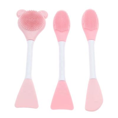 China Skin Friendly Disposable Silicone Mascara Brush Edge Control Broom Kabuki Brush for sale