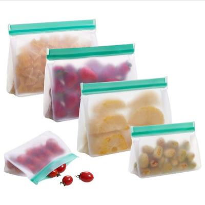 China Sustainable Food Grade Silicone Durable Heat Resistant Bag Silicone Food Preservation Leakproof Freezer Bag for sale