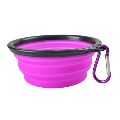 China Viable Collapsible Collapsible Silicone Travel Bowl Cat Water Silicone Pet Expandable Pet Food Bowl Rolls for sale