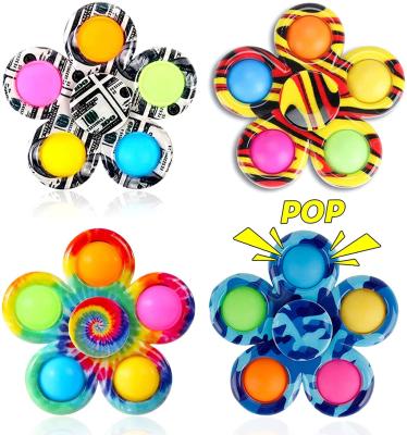 China Watch/Wristband/Wristband/Toys 2021 New Silicone Bouncy Spinner Toys Dye Knotting Simple Push Bubble Spinner Stress Reliever Toys for sale