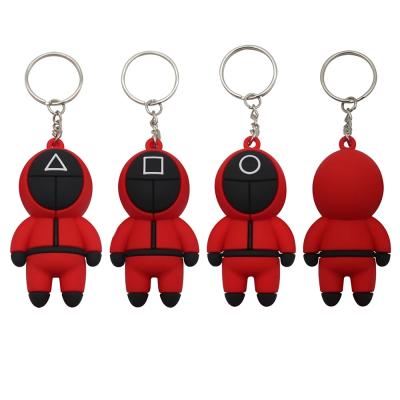 China Key Chain Trending New Accessories Boss 3d Figures Serie The Silicone Rubber Squid Keychains for sale