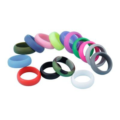 China Non-conductive Silicone Wedding Ring For Men Comfortable Rubber Wedding Bands Sets For Workout Fitness for sale