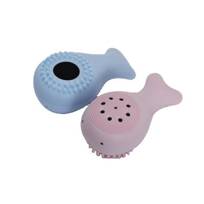 China Siliocne Silicone Facial Cleansing Brush For Small Facial Whale Shape Deep Pore Exfoliating Brush Skin Care Face Wash Cleansing Tool for sale