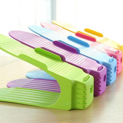 China 2021 New Hot Popular Adjustable Foldable Adjustable Storage Rack Plastic Shoe (Waist) Rack For Sale for sale