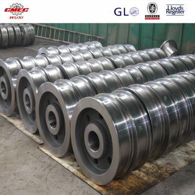 China 42CrMo4 Alloy Steel Crane Sheave And Pulley for Stacker Travelling Wheel for sale