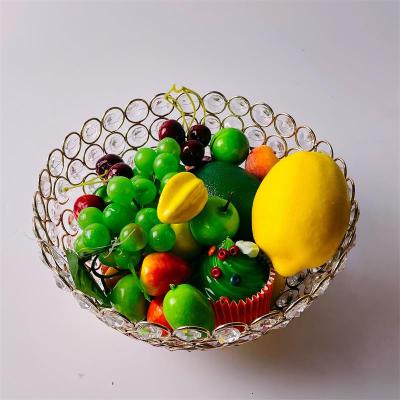 China Viable Factory Wholesale Metal Crystal Dry Fruit Bowls Decorative Fruit Basket for sale