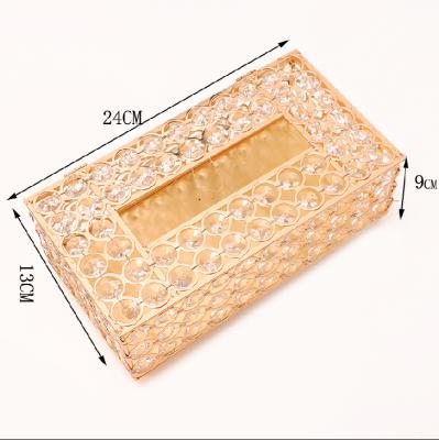 China Minimalist New Design Square Crystal Tissue Box Table Tissue Home Decorative Rack For Home Use for sale