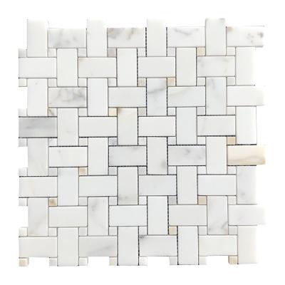 China CLASSIC Calacatta Gold Marble Basketweave Mosaic Tile for sale