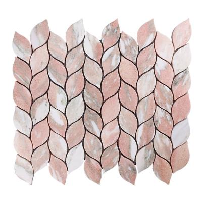 China CLASSIC Elegance Classic Norway Rose Leaf Marble Mosaic Flooring for sale