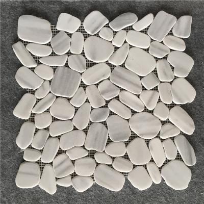 China CLASSIC Popular White Pebble Pattern Marble Mosaic Flooring for sale