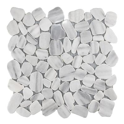 China Factory Price CLASSIC Elegance White Pebble-Look Marble Mosaic Flooring for sale